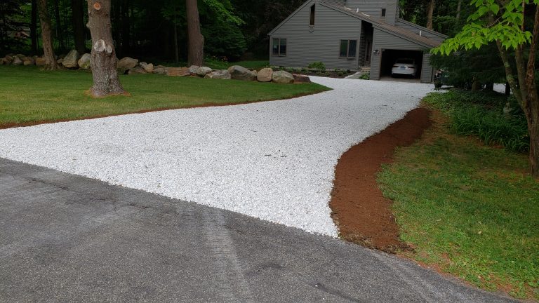 Gravel driveway installation for a residential property in Goshen, CT