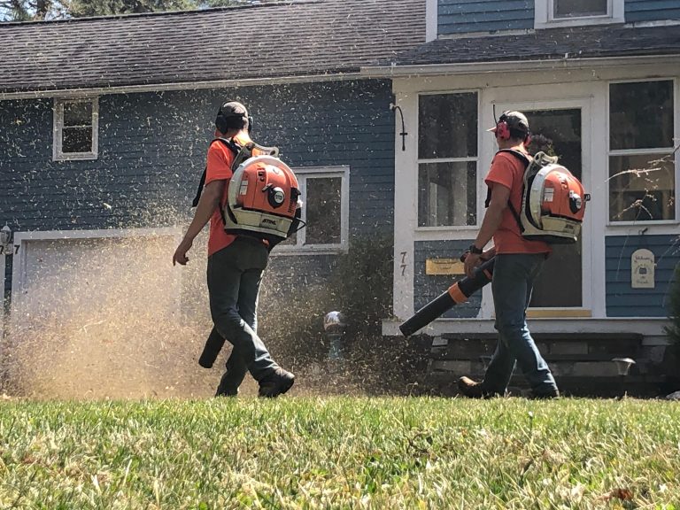 Landscaping crew working on an outdoor property