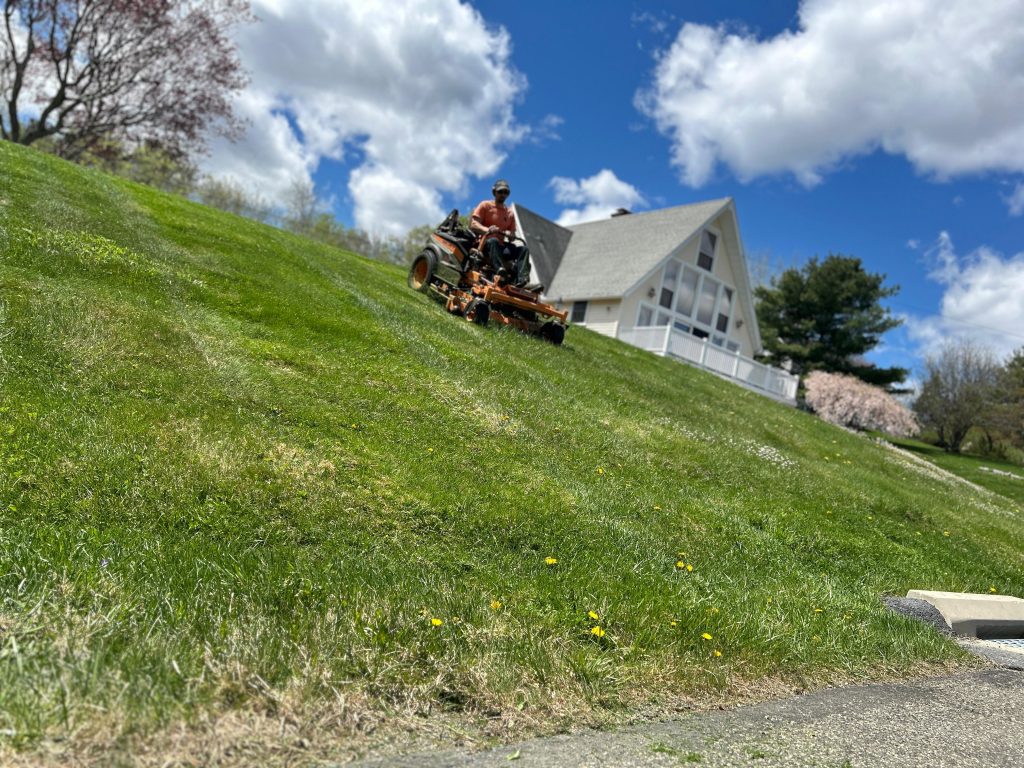 Lawn mowing services at a residential property